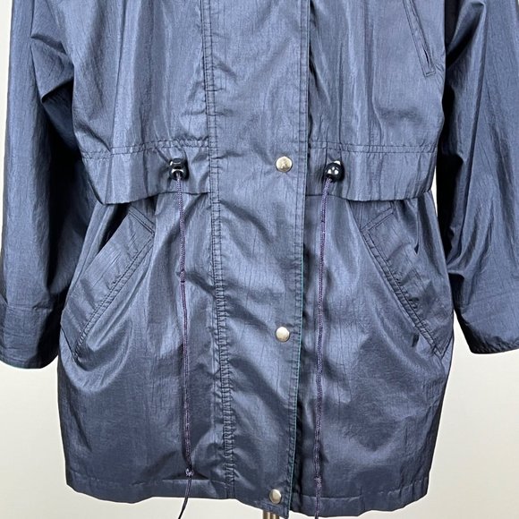 Vintage Forecaster of Boston Womens Navy Teal Windbreaker Rain Jacket size L - Picture 5 of 16